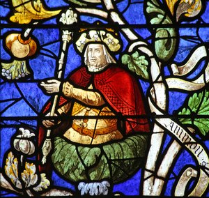 Vetrata raffigurante il Re Ammon sull